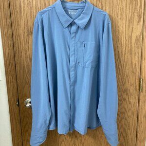 Men's Coolibar Fiera Long Sleeve UPF 50+ Blue Shirt - L-XL